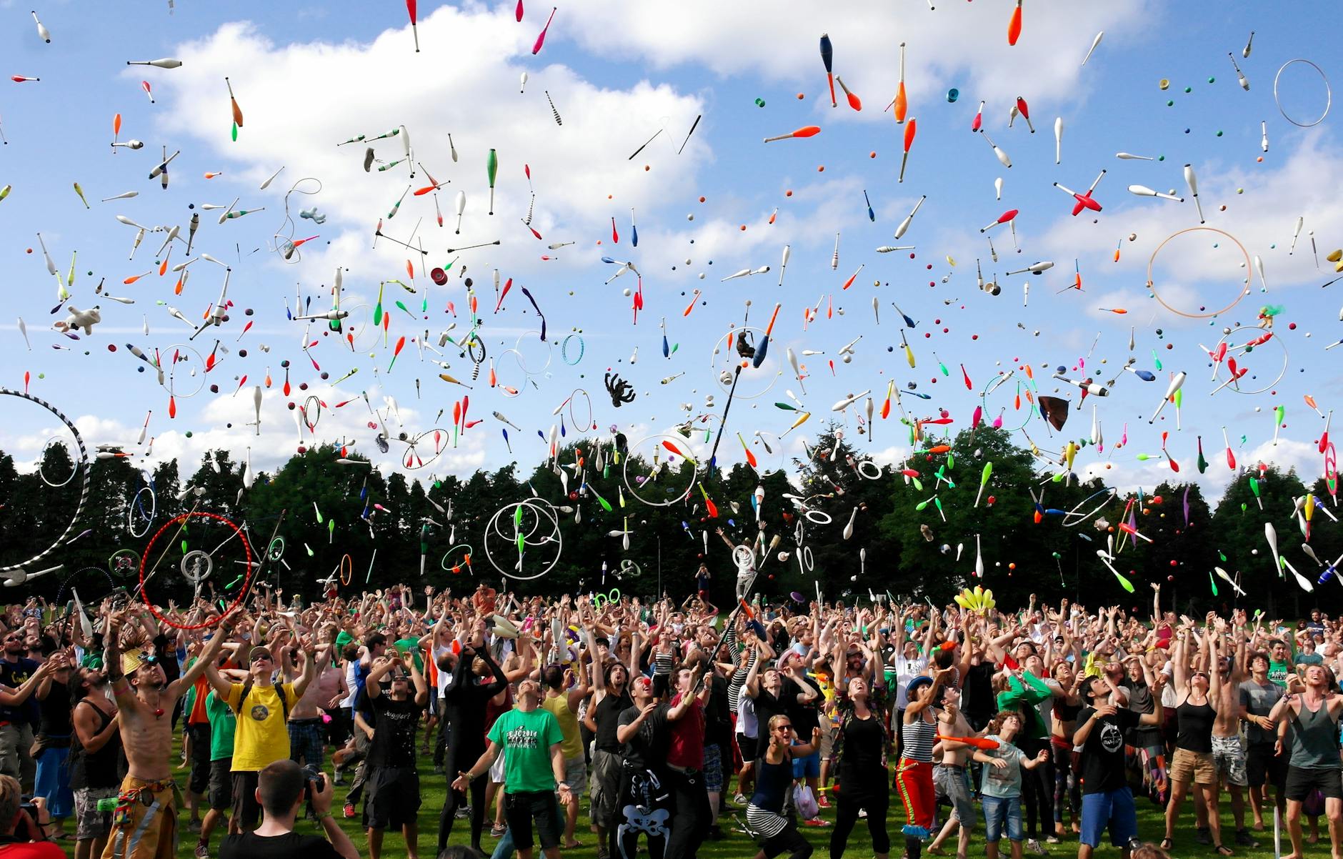 people throwing pins